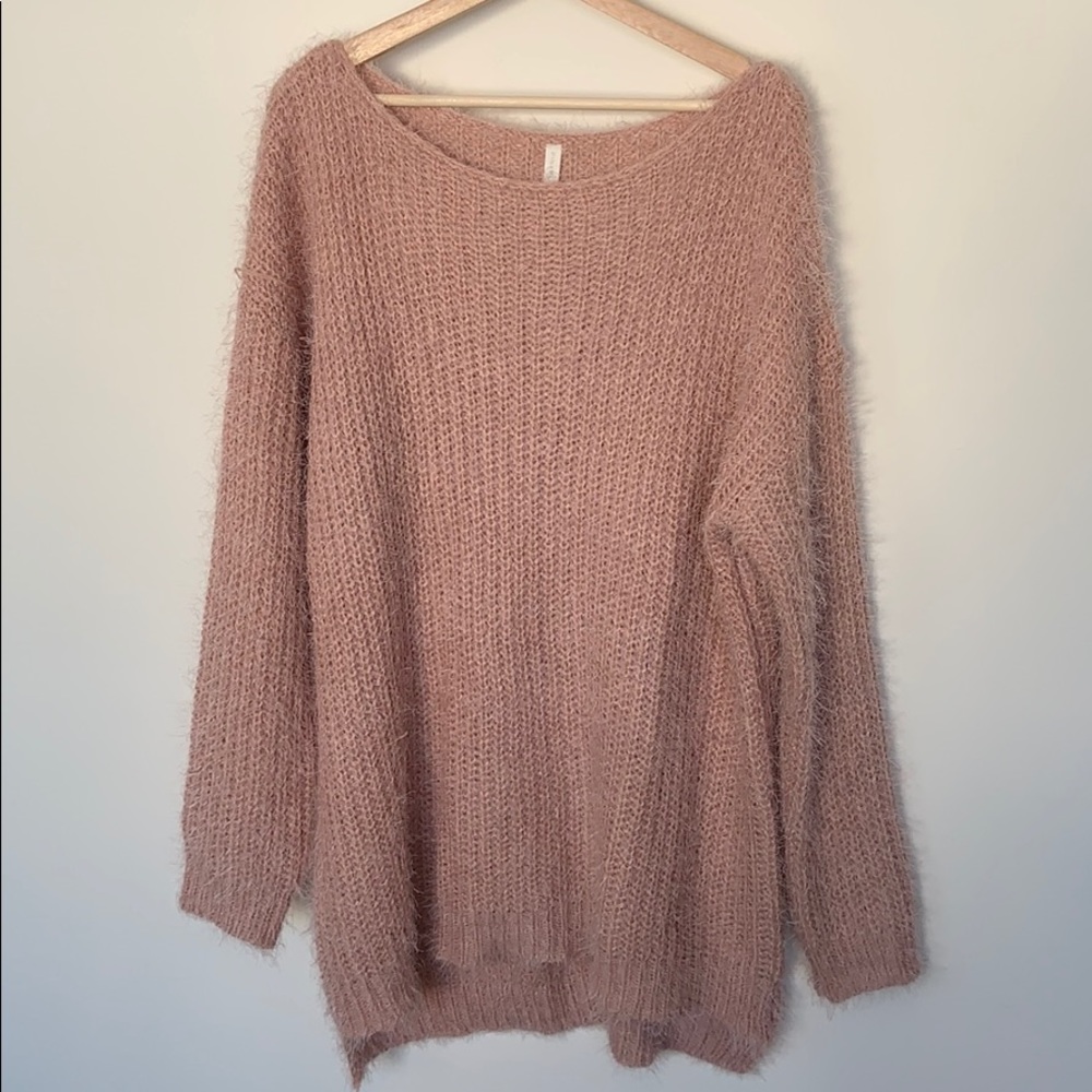Pinkblush Oversized Tunic Sweater